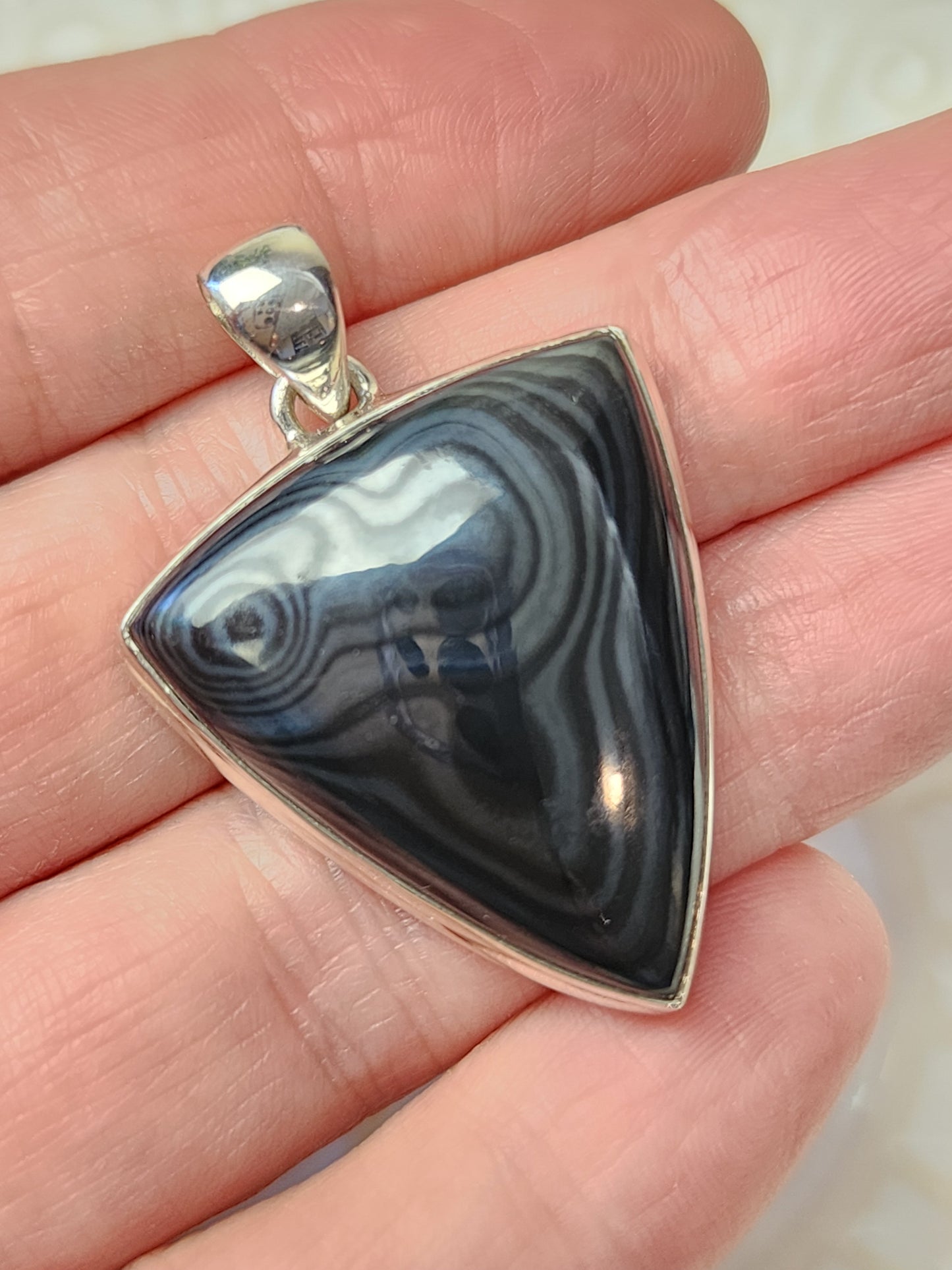 Psilomelane Stirling Silver S925 Pendant