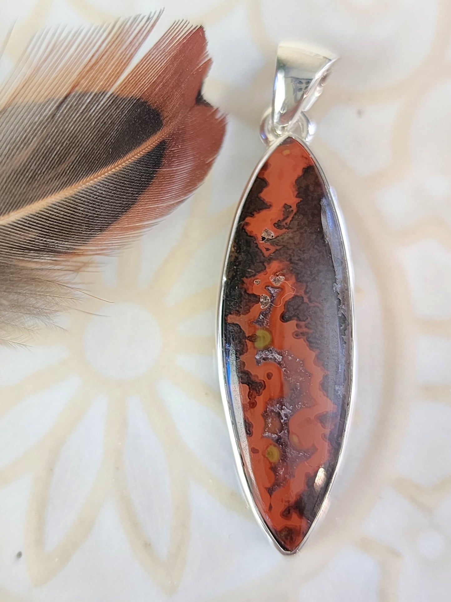 Seam Agate Stirling Silver S925 Pendant