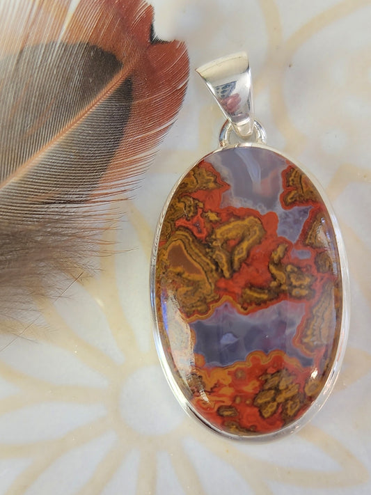 Seam Agate Stirling Silver S925 Pendant