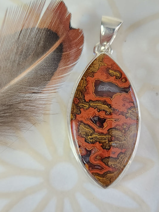 Seam Agate Stirling Silver S925 Pendant