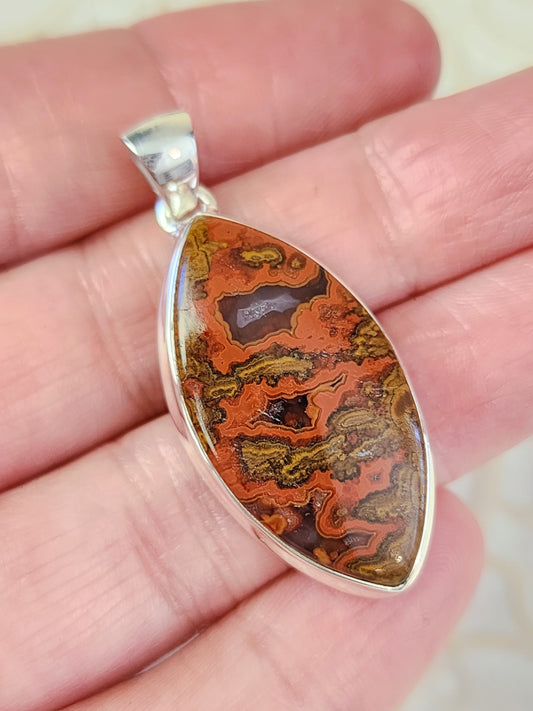 Seam Agate Stirling Silver S925 Pendant