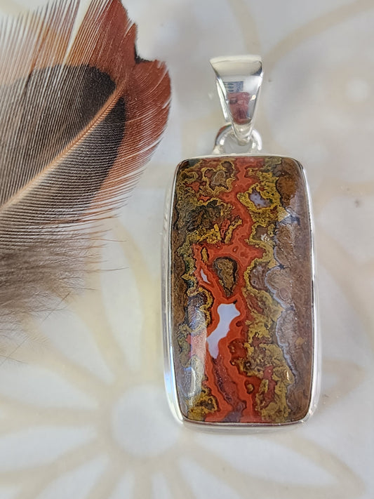 Seam Agate Stirling Silver S925 Pendant