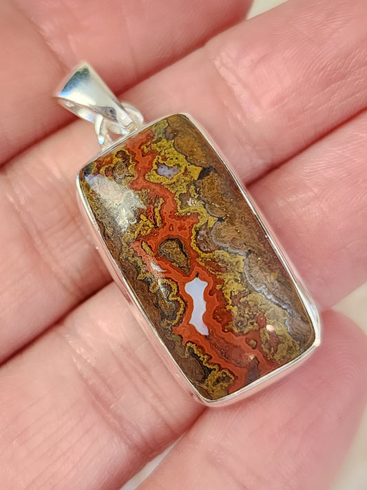 Seam Agate Stirling Silver S925 Pendant