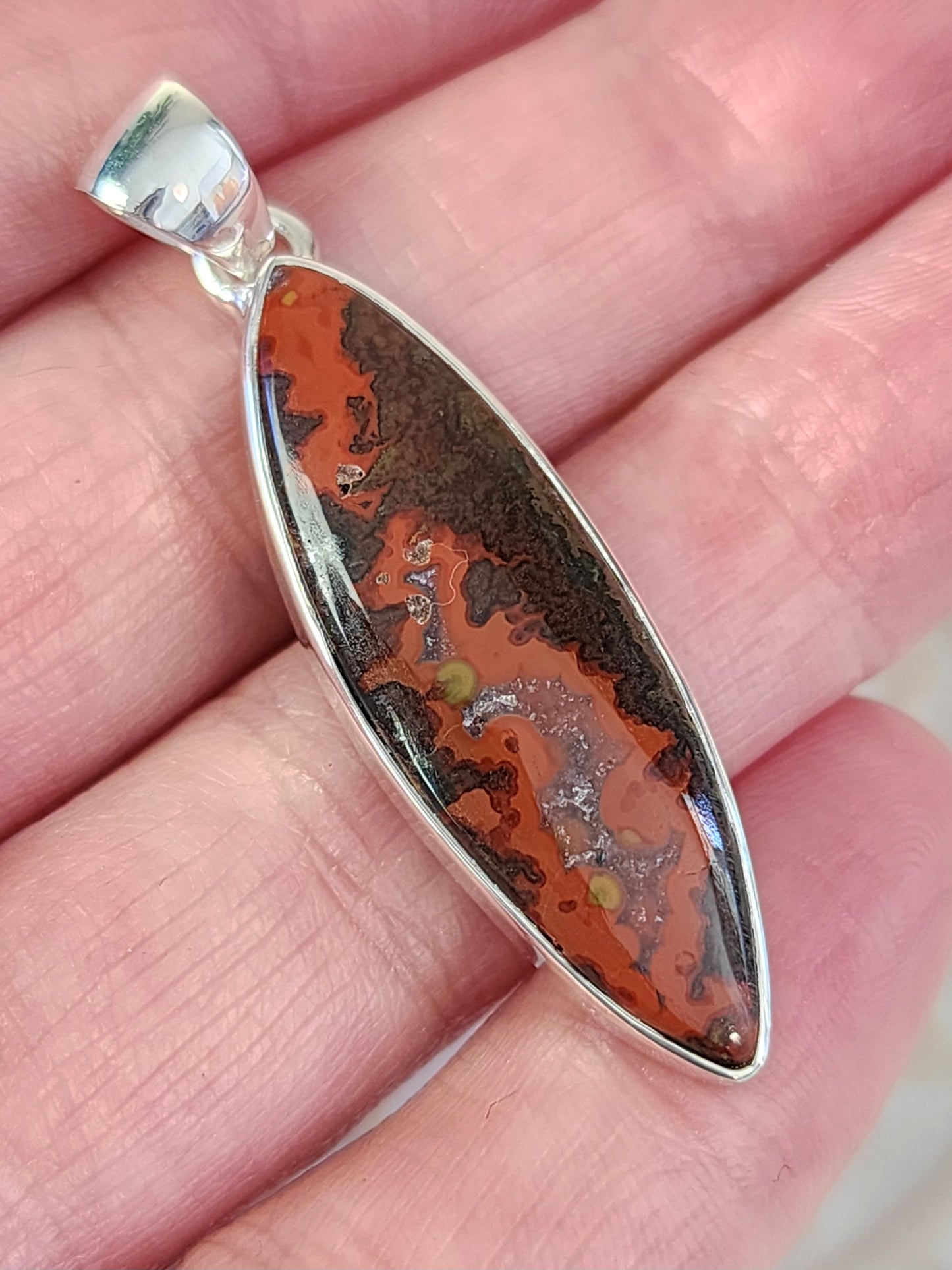 Seam Agate Stirling Silver S925 Pendant