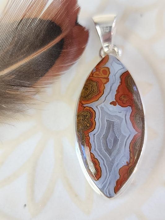 Seam Agate Stirling Silver S925 Pendant