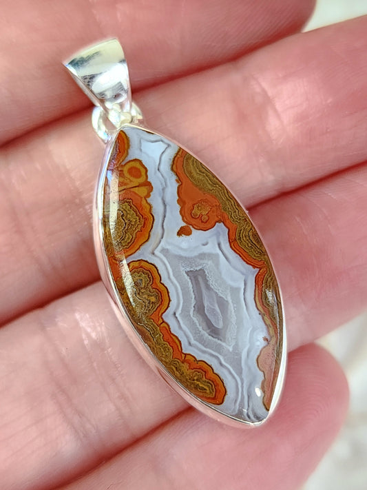 Seam Agate Stirling Silver S925 Pendant