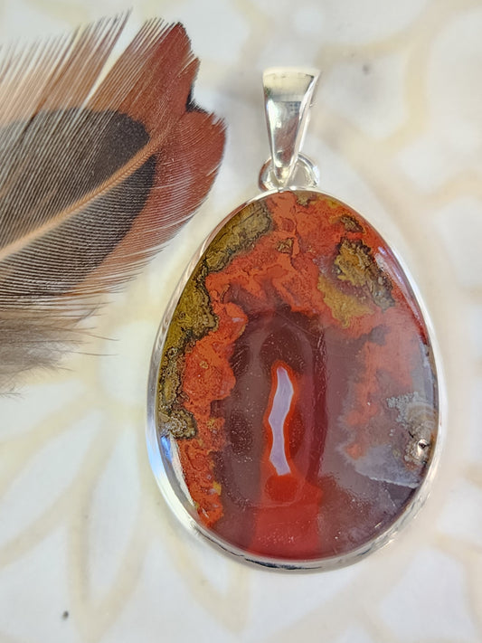 Seam Agate Stirling Silver S925 Pendant