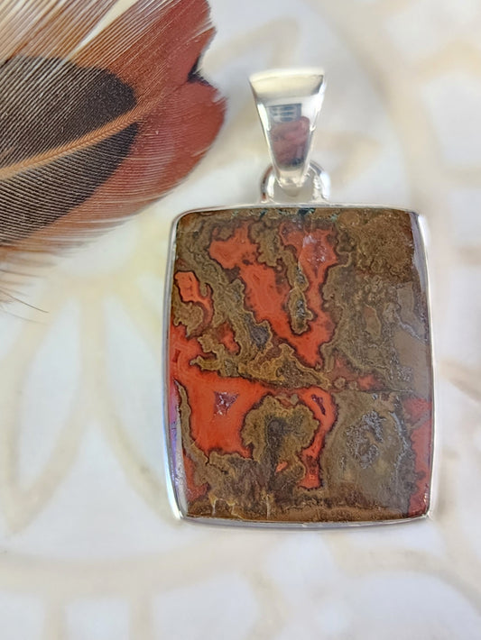 Seam Agate Stirling Silver S925 Pendant