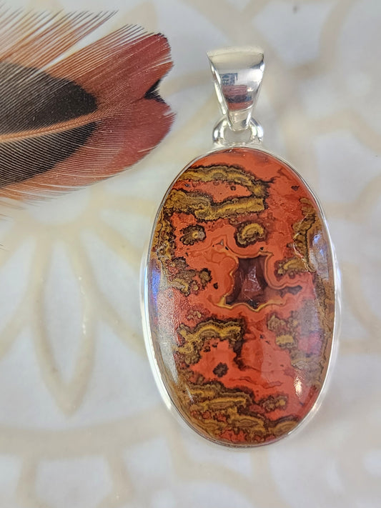 Seam Agate Stirling Silver S925 Pendant