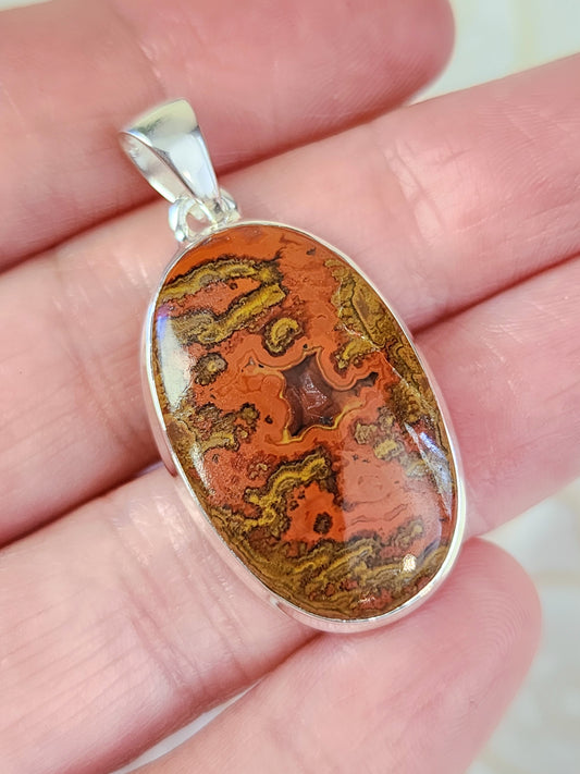 Seam Agate Stirling Silver S925 Pendant