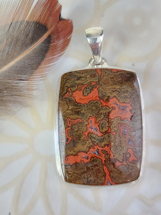 Seam Agate Stirling Silver S925 Pendant