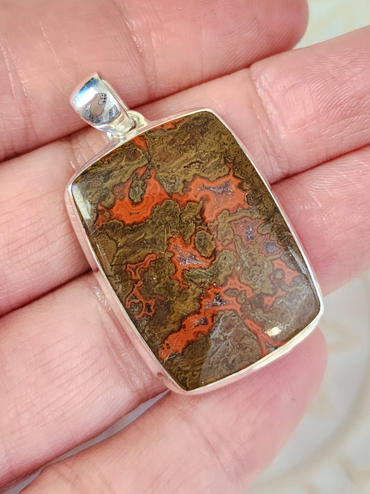 Seam Agate Stirling Silver S925 Pendant