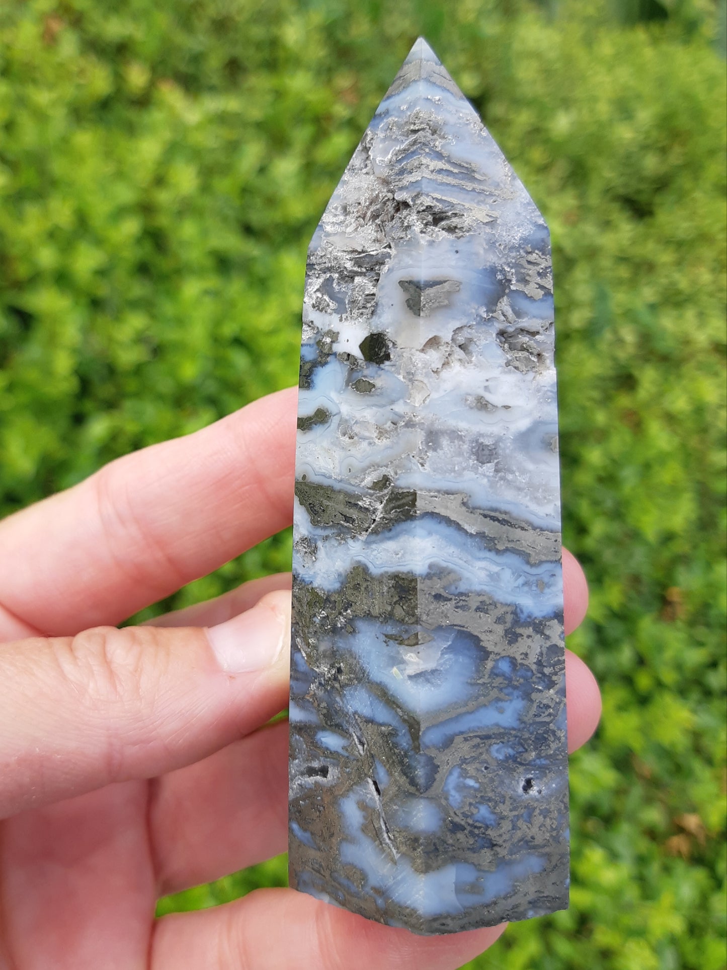 Agate Pyrite Point