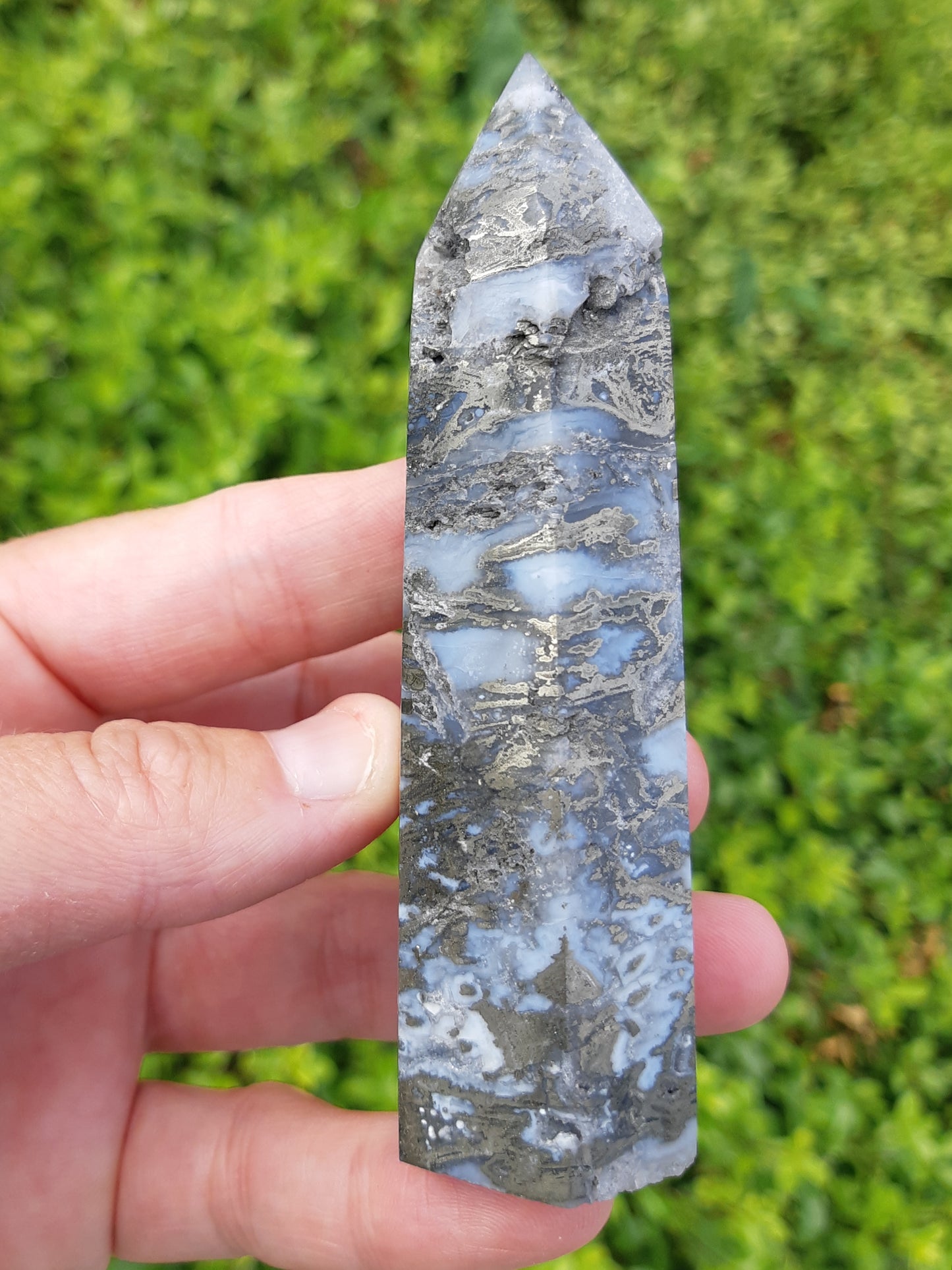 Agate Pyrite Point