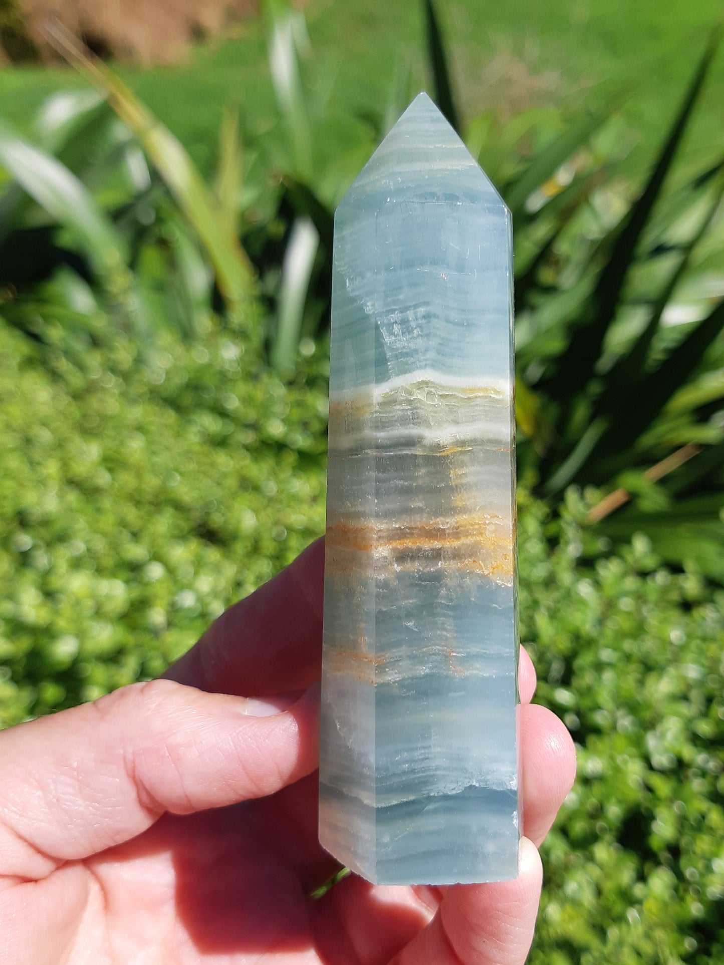 Blue Banded Calcite Point