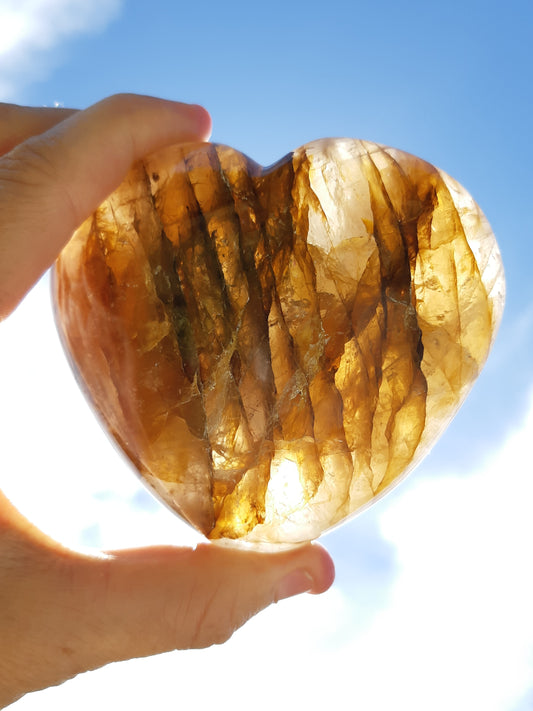 Golden Healer Quartz Heart