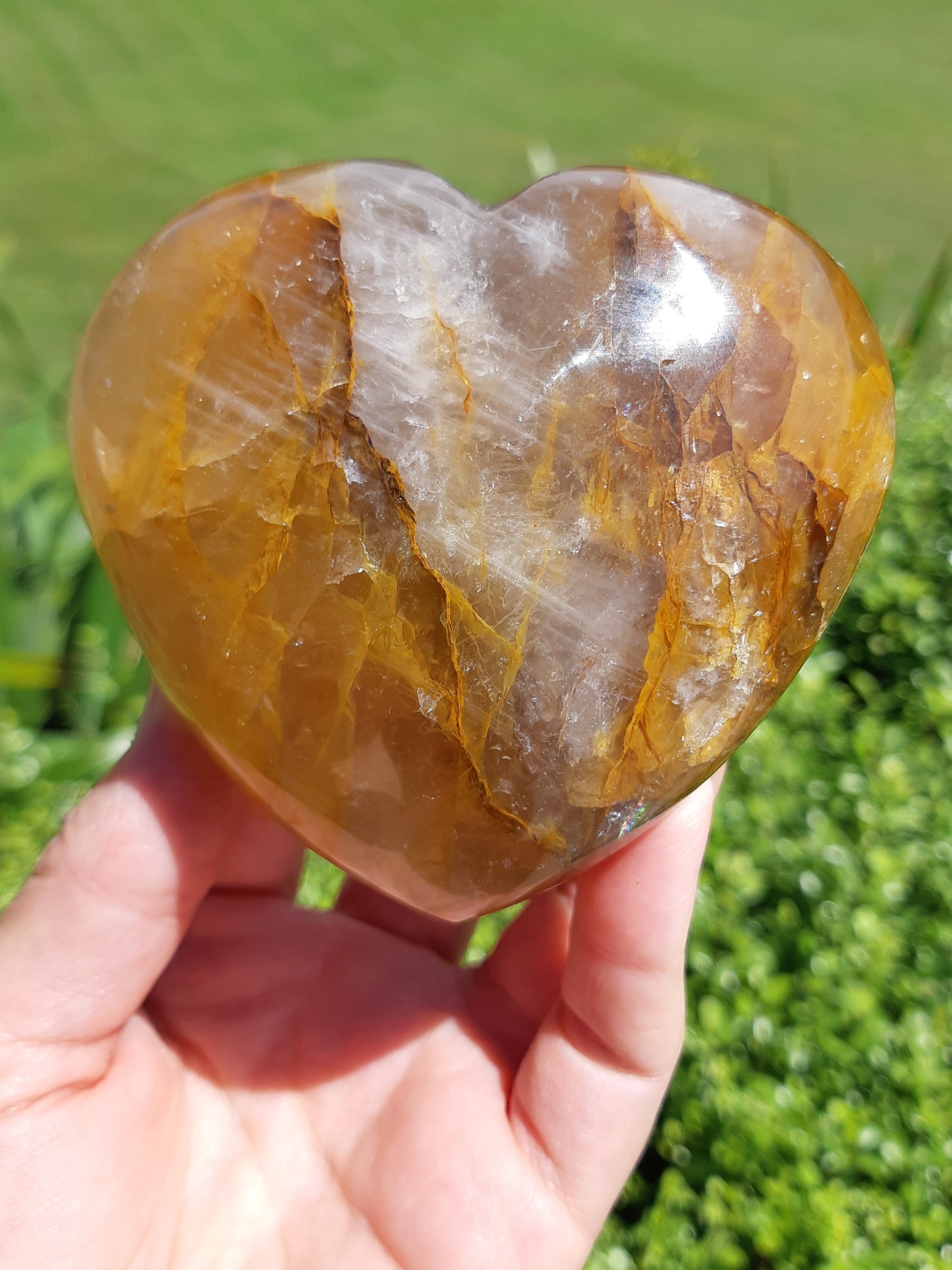 Golden Healer Quartz Heart