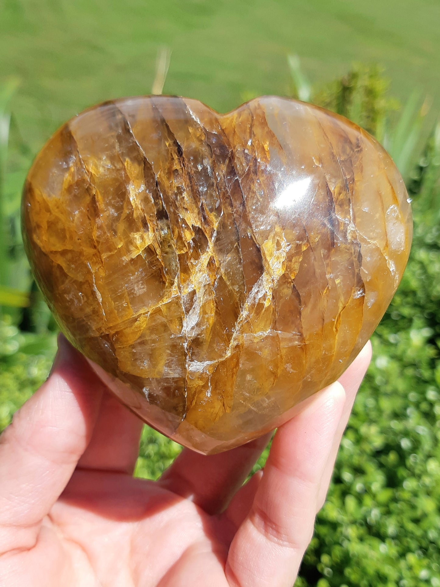 Golden Healer Quartz Heart