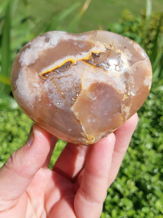 Flower Agate Heart