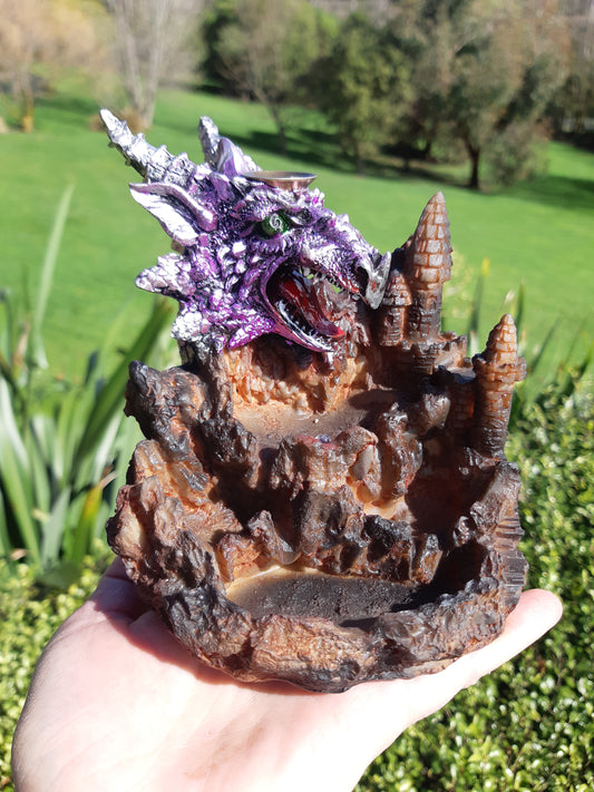 Purple Dragon Backflow Incense Burner with LED