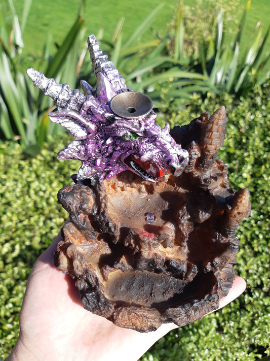 Purple Dragon Backflow Incense Burner with LED