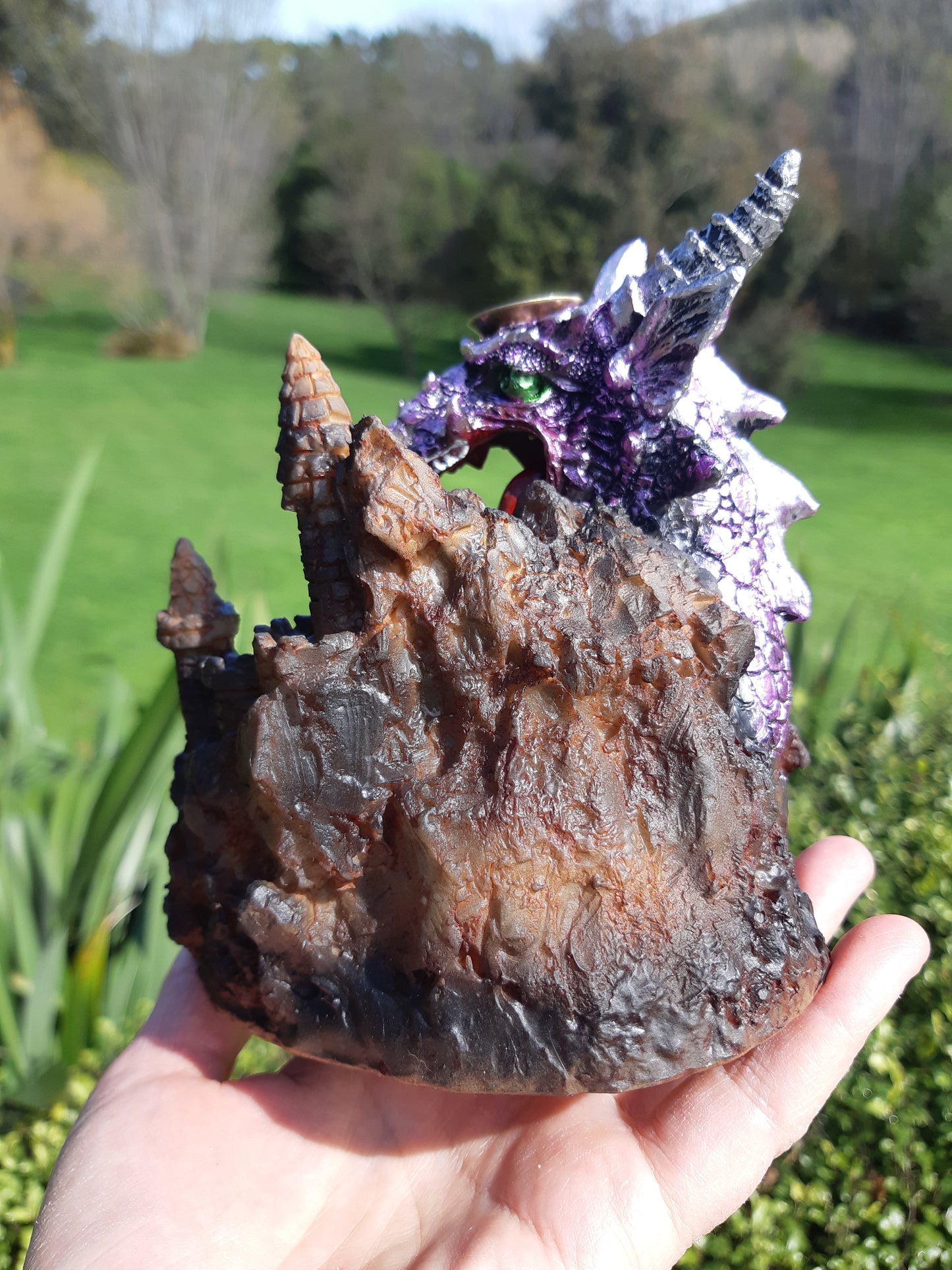 Purple Dragon Backflow Incense Burner with LED